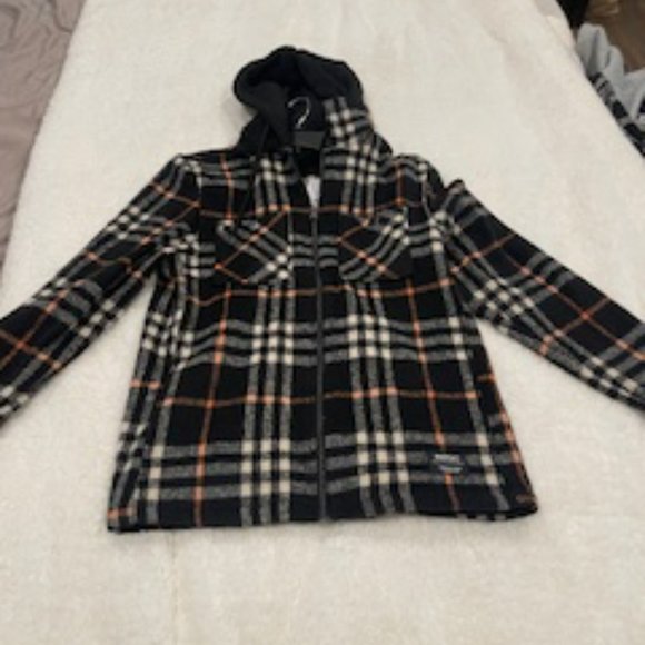 WESC Unisex Mens Small Womens Medium Shirt Jacket with hood NWT - Picture 1 of 3